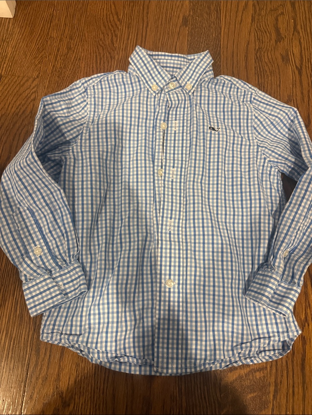 Vineyard Vines Boys Blue & White Gingham Button-Down Shirt